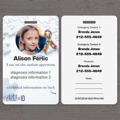 Autism Id Card Template